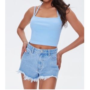 Frayed denim shorts. NWT.